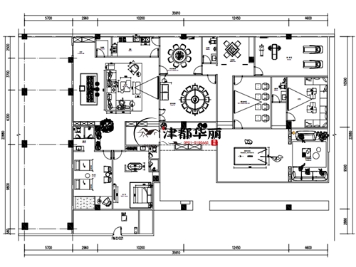 同心会所装修设计项目|津都华丽设计